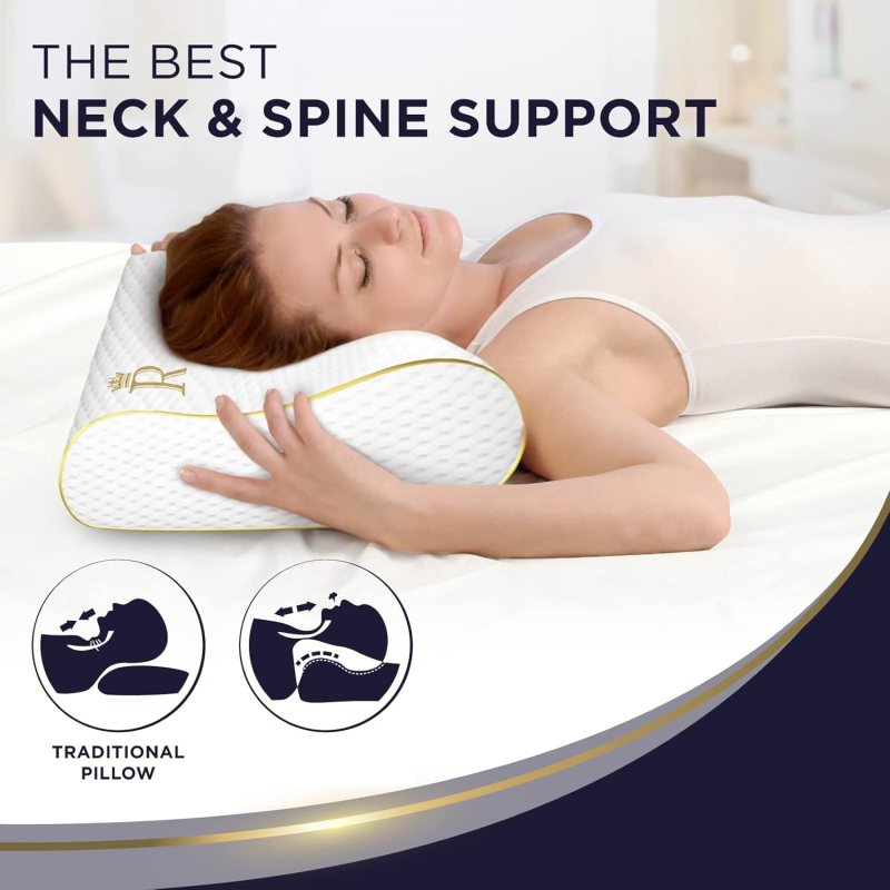 Bangų formos kaklo pagalvė iš atminties putų, lėtas atsigavimas, užvalkalas iš cheminio pluošto, svoris 0.5-1 kg