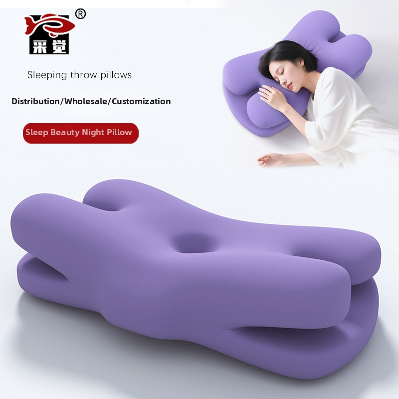 Dviejų sluoksnių grožio miego pagalvė su memory foam, be spaudimo, anti-senėjimas, dvigubas pojūtis, kaklo apsauga, šoninis miegas, stačiakampio formos