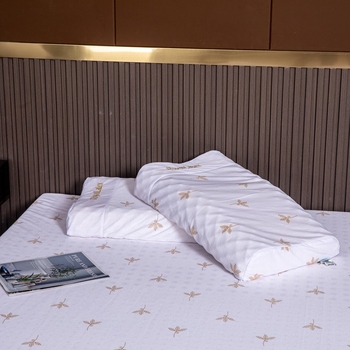 Μαξιλάρι λατέξ από φυσικό λατέξ 90%+, κυματοειδές σχήμα, πλεκτό κάλυμμα, βάρος 1.0–1.5 kg, για ενήλικες