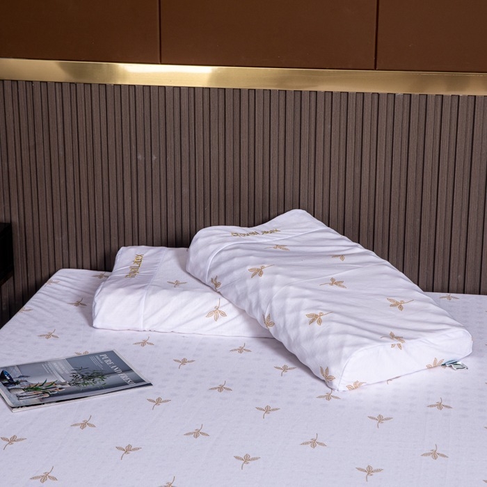 Μαξιλάρι λατέξ από φυσικό λατέξ 90%+, κυματοειδές σχήμα, πλεκτό κάλυμμα, βάρος 1.0–1.5 kg, για ενήλικες