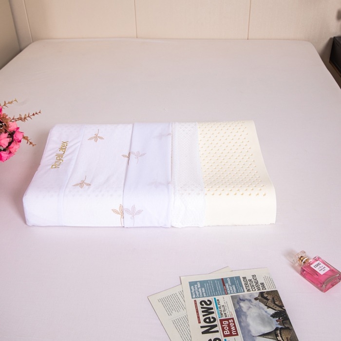 Μαξιλάρι λατέξ από φυσικό λατέξ 90%+, κυματοειδές σχήμα, πλεκτό κάλυμμα, βάρος 1.0–1.5 kg, για ενήλικες