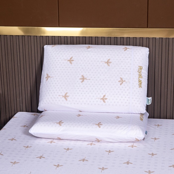 Μαξιλάρι λατέξ από φυσικό λατέξ 90%+, κυματοειδές σχήμα, πλεκτό κάλυμμα, βάρος 1.0–1.5 kg, για ενήλικες