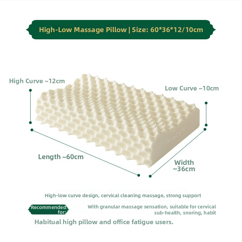 Latekspadi looduslikust lateksist, lateksisisaldus 90%+, lainetatud kuju, kootud kate, kaal 1.0–1.5 kg, täiskasvanutele