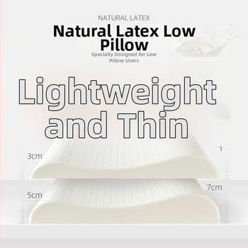 Латексна възглавница, правоъгълна, тайландски естествен латекс, латекс съдържание 90%+, височина 5-10 cm, памучна дамаска
