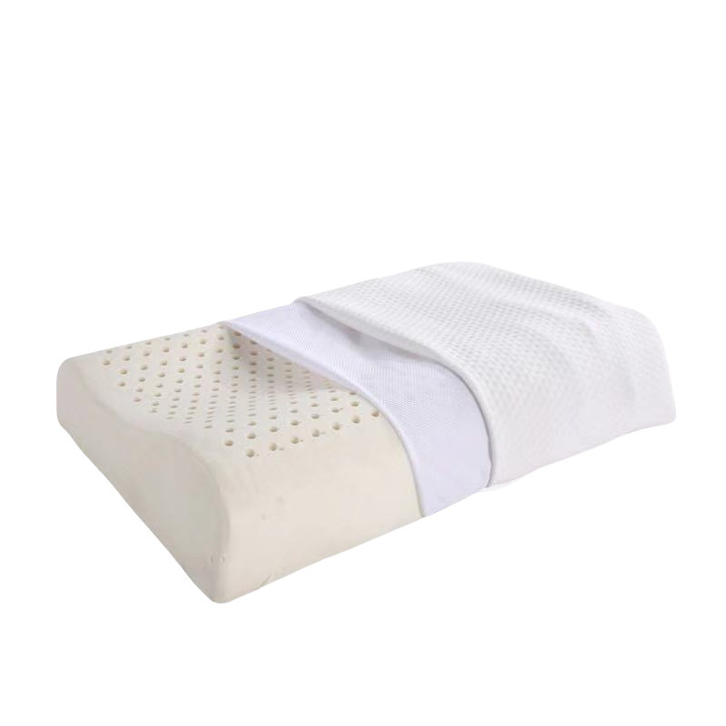 Латексна възглавница, правоъгълна, тайландски естествен латекс, латекс съдържание 90%+, височина 5-10 cm, памучна дамаска