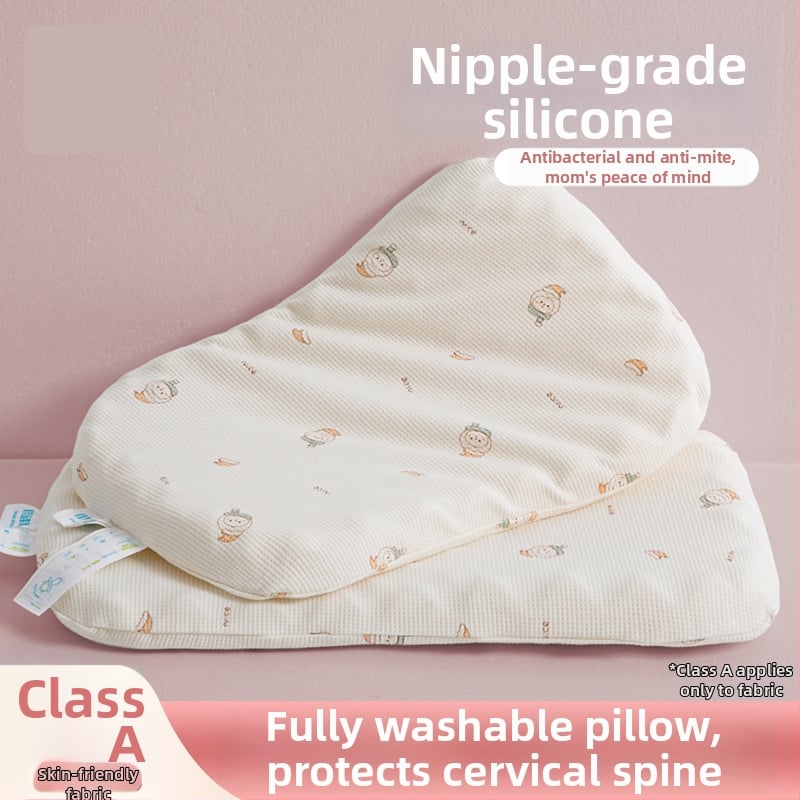 Детска възглавничка за шийния отдел на гръбначния стълб, правоъгълна форма, калъф от чист памук, пълнеж: синтетичен латекс, съдържание на латекс до 70%