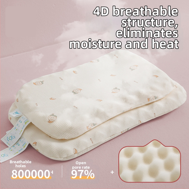 Детска възглавничка за шийния отдел на гръбначния стълб, правоъгълна форма, калъф от чист памук, пълнеж: синтетичен латекс, съдържание на латекс до 70%