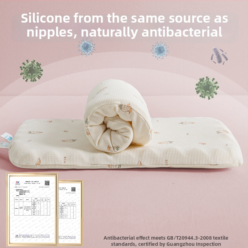 Детска възглавничка за шийния отдел на гръбначния стълб, правоъгълна форма, калъф от чист памук, пълнеж: синтетичен латекс, съдържание на латекс до 70%