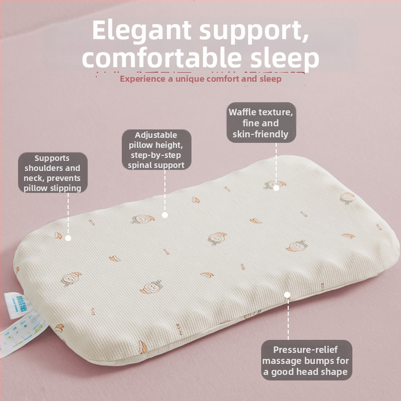 Детска възглавничка за шийния отдел на гръбначния стълб, правоъгълна форма, калъф от чист памук, пълнеж: синтетичен латекс, съдържание на латекс до 70%