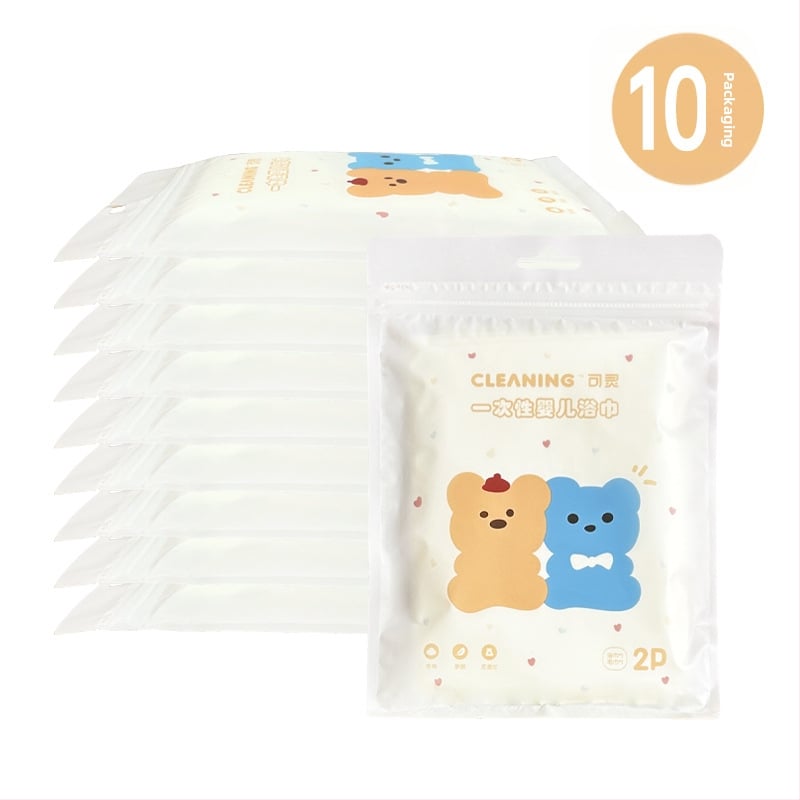 Bērnu vannas dvieļu komplekts, biezas dvieļi no viskozes šķiedras, 2 gab., ūdens uzsūkšana 0-5 s, sekundārais slānis no nešūta auduma