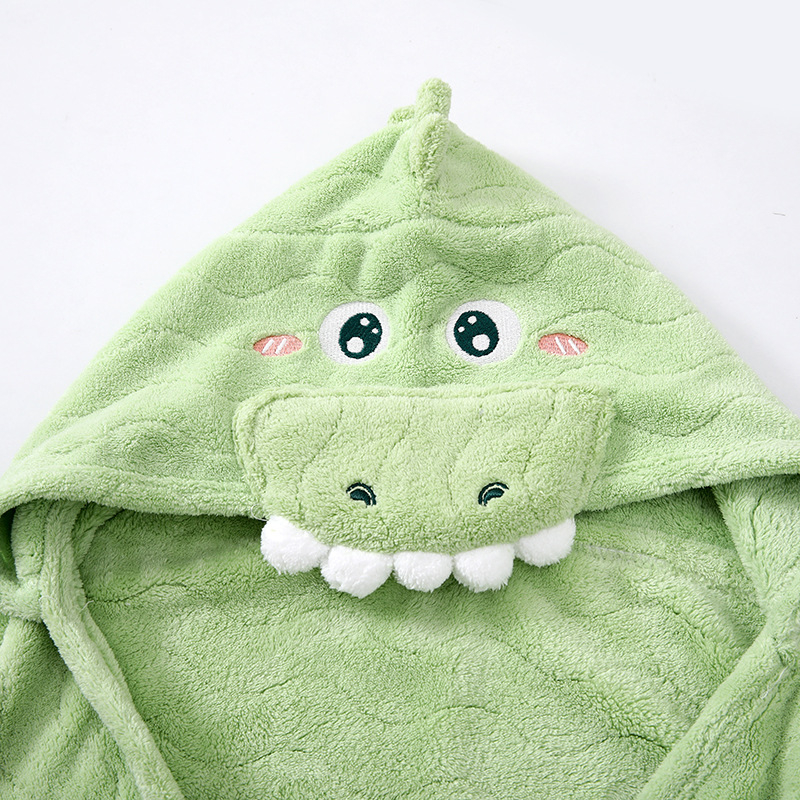 Shu Peng Kapucė prisidengimo vaikų vonios rankšluostis su gyvūno galvos forma, mikropluoštas, koralinis pluoštas, 200–300 g