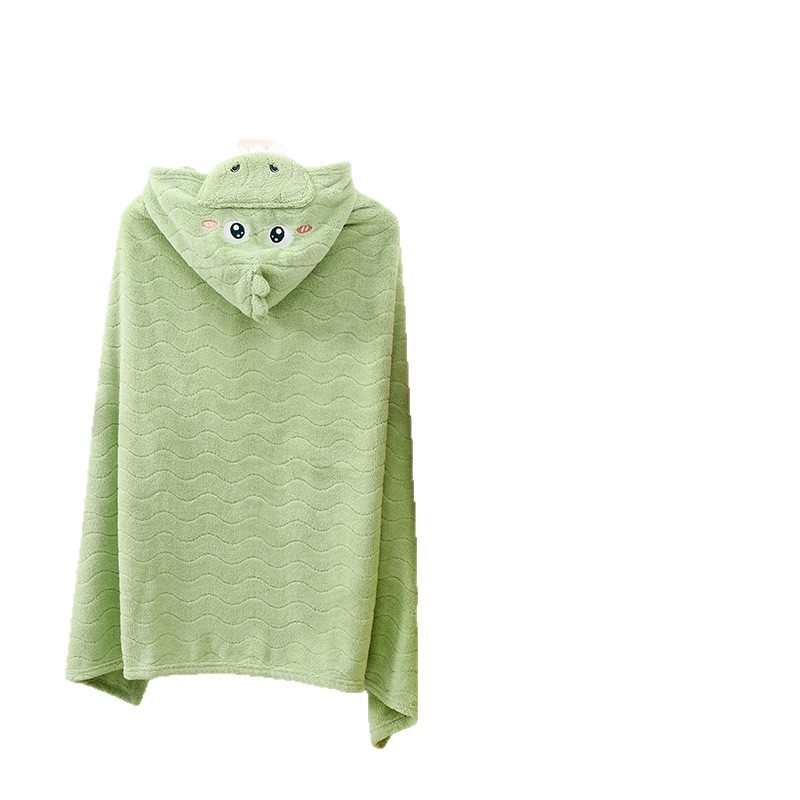 Shu Peng Kapucė prisidengimo vaikų vonios rankšluostis su gyvūno galvos forma, mikropluoštas, koralinis pluoštas, 200–300 g