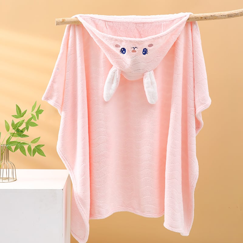 Shu Peng Kapucė prisidengimo vaikų vonios rankšluostis su gyvūno galvos forma, mikropluoštas, koralinis pluoštas, 200–300 g