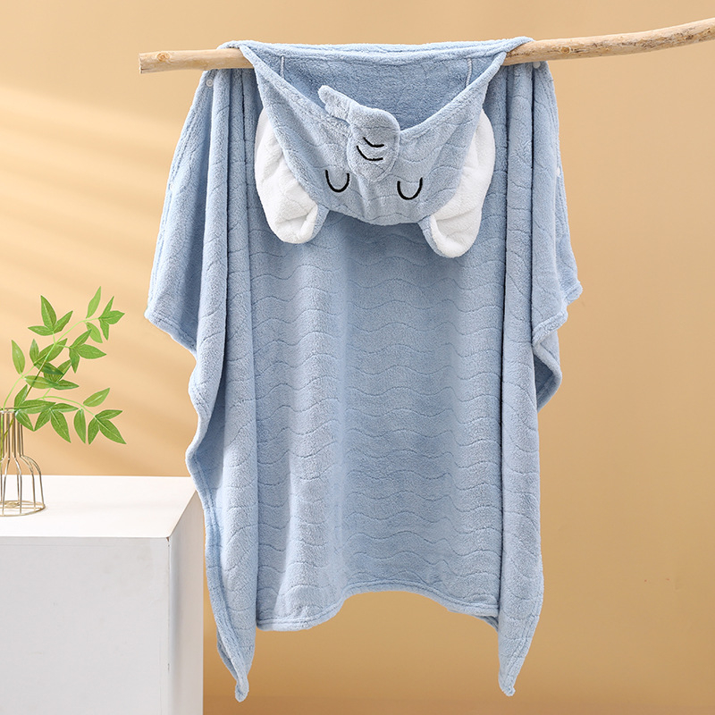 Shu Peng Kapucė prisidengimo vaikų vonios rankšluostis su gyvūno galvos forma, mikropluoštas, koralinis pluoštas, 200–300 g