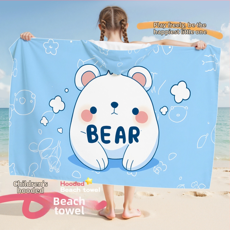 Bērnu ātri žūstošs kapes dvielis plūšanai, divpusējs samets, 200–300 g