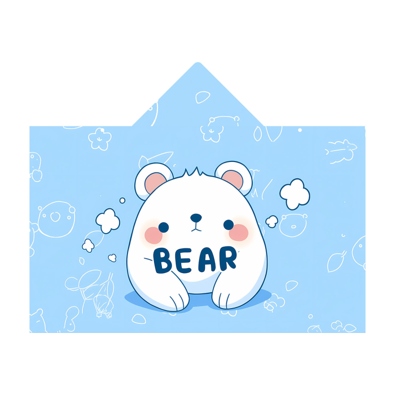 Bērnu ātri žūstošs kapes dvielis plūšanai, divpusējs samets, 200–300 g