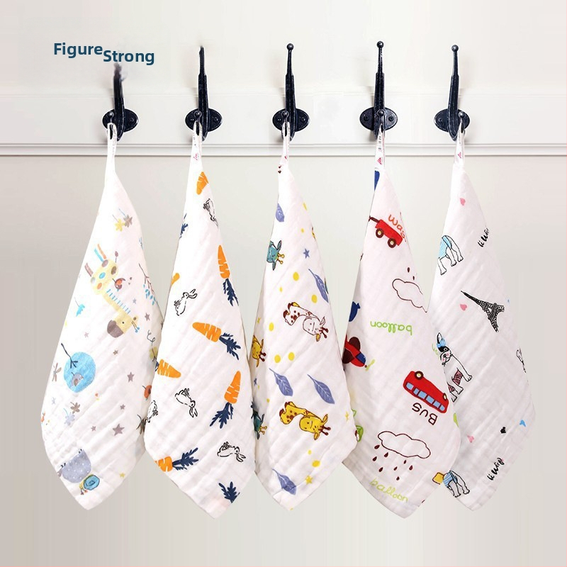 Kūdikių 100% medvilniniai marlės rankšluostėliai veidui, 5 vnt., minkšti kvadratiniai rankšluostėliai, greitas įsisavinimas 5–10 s