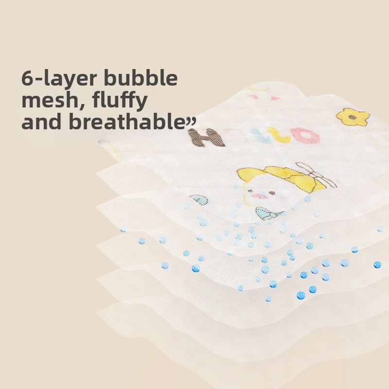 Kūdikio kvadratinės medvilninės gaze rankšluosčiai, šukuotas siūlas, siūtas kraštas, 40 g, absorbcija 0–5 s