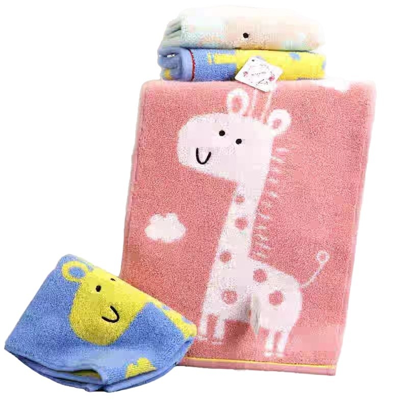 Jinhao dječji ručnik za lice, džakard uzorak s crtanim likom, 32 sloja, 100% pamuk