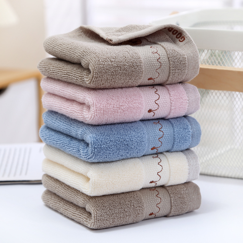 Kūdikių ir vaikų medvilninis rankšluostis su minkštu siuvinėjimu, sugeriantis rankšluostis veidui ir plaukams – gryna medvilnė, 32s siūlai, siuvinėjimas, paprasta pynė, 50–80 g