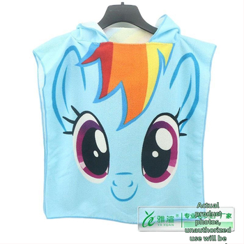 Vaikų gobtuvinis rankšluostis iš superfinio pluošto su reaktyviu spaudiniu karikatūros dizainas, svoris 200-300 g, 150D polieteris, pritaikomi raštai