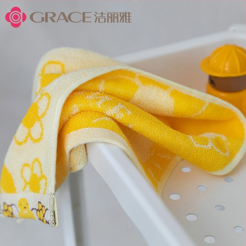 Vaikų veido rankšluostis iš 100% medvilnės su karikatūrine antis, minkštas ir sugeriantis, 32s siūlas, paprastas audinys