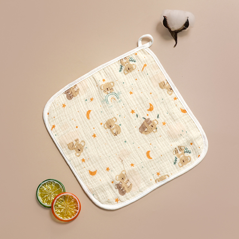 Kūdikių marle veidui – 100% medvilnė, kombinuota siūlė, seilių servetėlė, daugiafunkcis, įsisavinimas 5–10 s