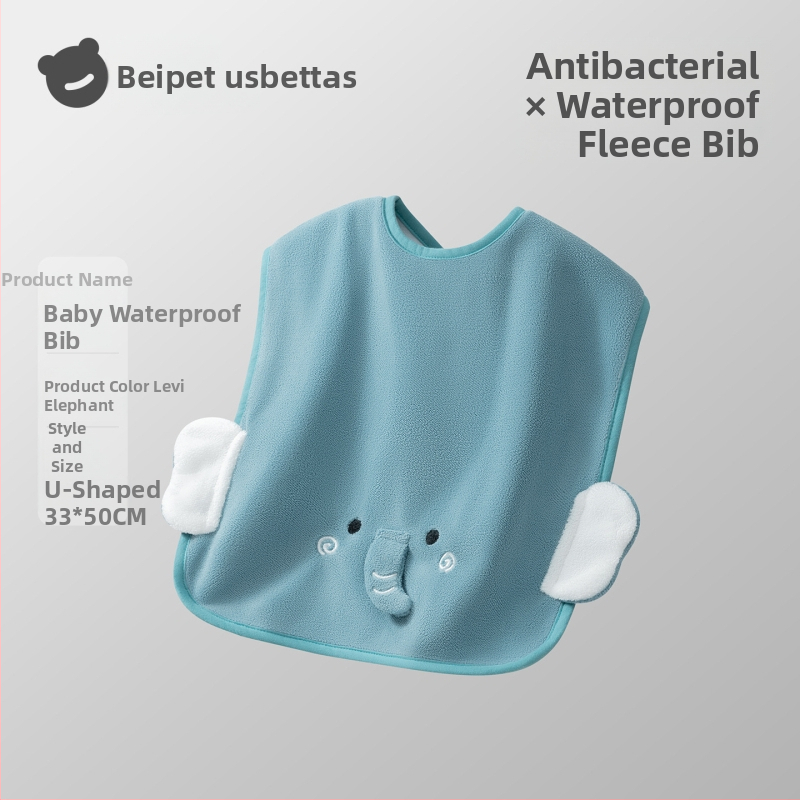 Laste näopuhastamiseks ja hammaste harjamiseks veekindla bibiga pesulapp, polüestri kiud, sobib 0–6-aastastele, kogu aasta kasutamiseks