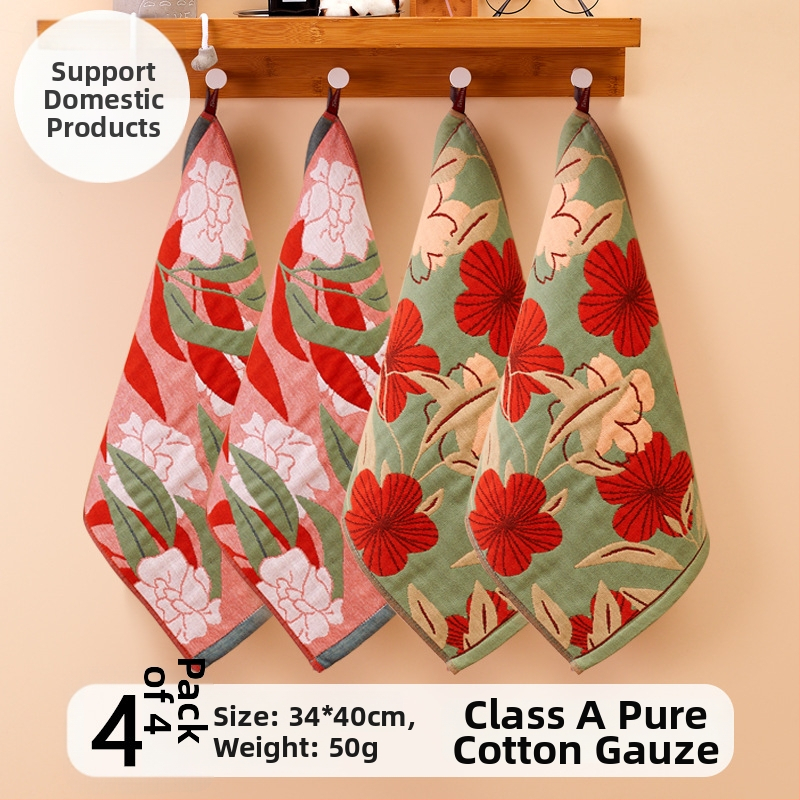 100% medvilnės gaze veido rankšluostis, 32-count, be plaukelių, su pakabinamu kilpeliu, 50 g, sugeriamumas 0–5 s, vaikams