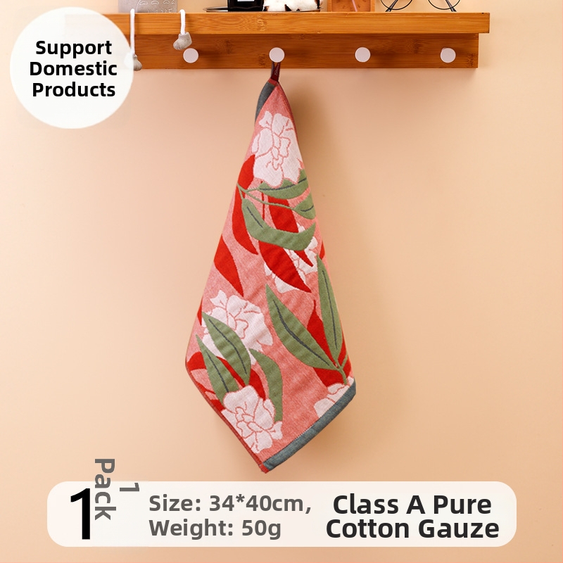 100% medvilnės gaze veido rankšluostis, 32-count, be plaukelių, su pakabinamu kilpeliu, 50 g, sugeriamumas 0–5 s, vaikams