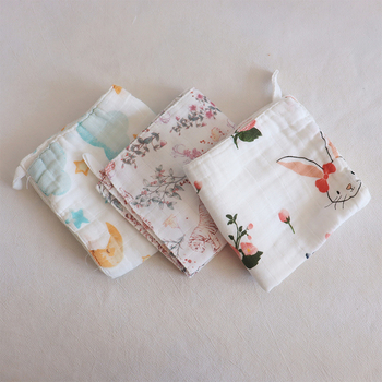 6‑slojni dječji ručnik od bambus-pamuk gaze, upijajući, uzorak životinja i cvijeća, za novorođenčad do 6 godina