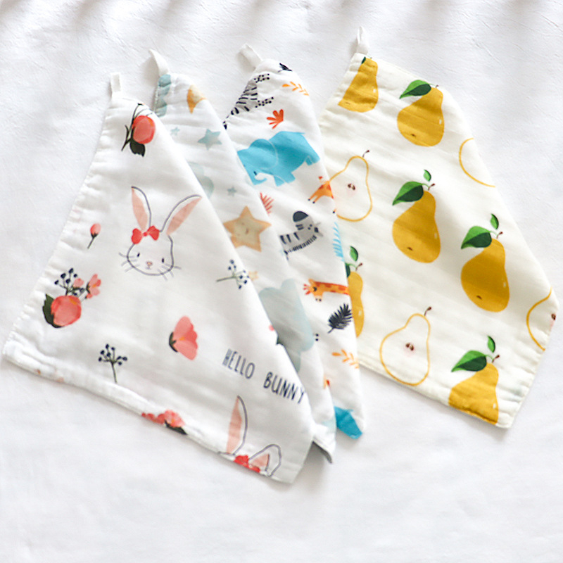 6‑slojni dječji ručnik od bambus-pamuk gaze, upijajući, uzorak životinja i cvijeća, za novorođenčad do 6 godina
