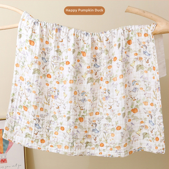 Kūdikių marlių rankšluostis su karikatūrų raštu – visiems metų laikams, 300–400 g, 40 siūlų, Spausdinta