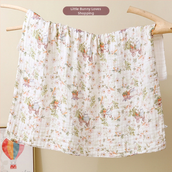 Kūdikių marlių rankšluostis su karikatūrų raštu – visiems metų laikams, 300–400 g, 40 siūlų, Spausdinta