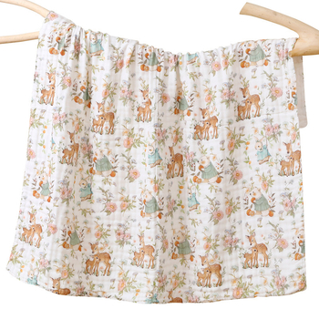 Kūdikių marlių rankšluostis su karikatūrų raštu – visiems metų laikams, 300–400 g, 40 siūlų, Spausdinta