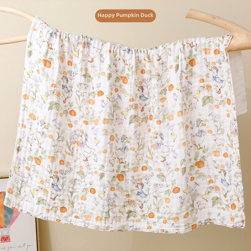 Bērnu gāzes dvielis ar karikatūras rakstu – visu gadalaiku, 300–400 g, 40 diegi, Drukāts