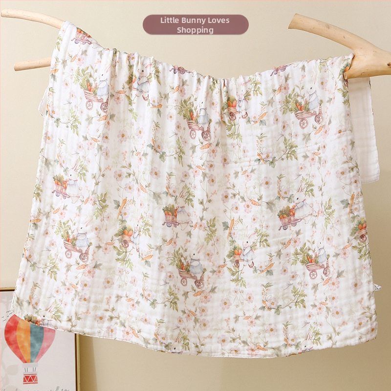 Bērnu gāzes dvielis ar karikatūras rakstu – visu gadalaiku, 300–400 g, 40 diegi, Drukāts