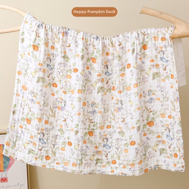 Kūdikių marlių rankšluostis su karikatūrų raštu – visiems metų laikams, 300–400 g, 40 siūlų, Spausdinta