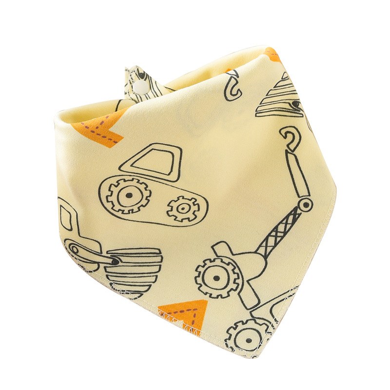 Novorođenački trokutasti bebinski pregačica s kopčom, dvostruki sloj, crtani uzorak, 0-1 godina