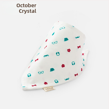 October Crystal Triangle Bib - Medvilnė, Unisex, Skirtas Naujagimiams