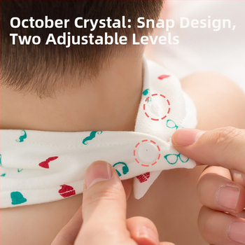 October Crystal Triangle Bib - Medvilnė, Unisex, Skirtas Naujagimiams