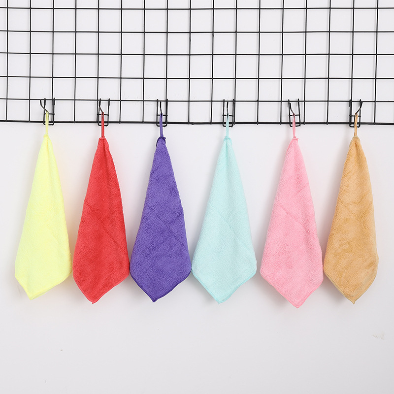 Cangle House Vaikų kvadratinis rankšluostis iš koralo veliūro, minkštas ir sugeriantis, išsiūtas, 30 g, viengijų siūlas, 0–5 s sugeriamumas