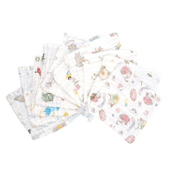 Šešių sluoksnių marlės kvadratinė servetė, 100% medvilnė, kūdikiams, viengyslė siūlė, sugėrimas 0–5 s