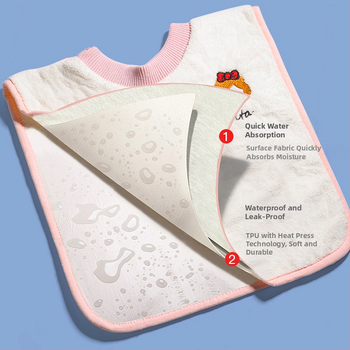 Kangbeibang Vaikų Bib - Atsparus vandeniui veido ploviklis vaikams, daugiafunkcinis medvilninis bib dantų šepetėliams ir šluostymui, tinkamas 0–8 metų amžiaus vaikams, vienos spalvos arba karikatūrų raštas, Saugos lygis A