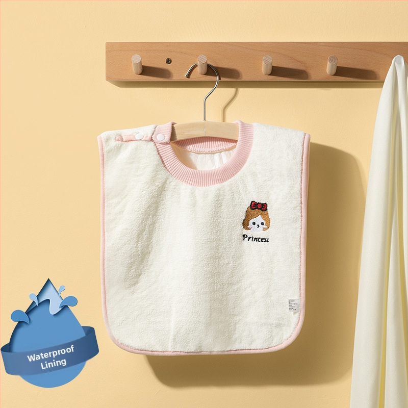 Kangbeibang Vaikų Bib - Atsparus vandeniui veido ploviklis vaikams, daugiafunkcinis medvilninis bib dantų šepetėliams ir šluostymui, tinkamas 0–8 metų amžiaus vaikams, vienos spalvos arba karikatūrų raštas, Saugos lygis A