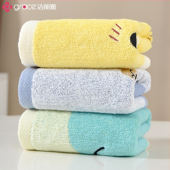 Grace/Jie Liya vaikų veido rankšluostis iš 100% medvilnės, minkštas ir odai draugiškas, labai sugeriantis, siūlai 32s, svoris 50–80 g