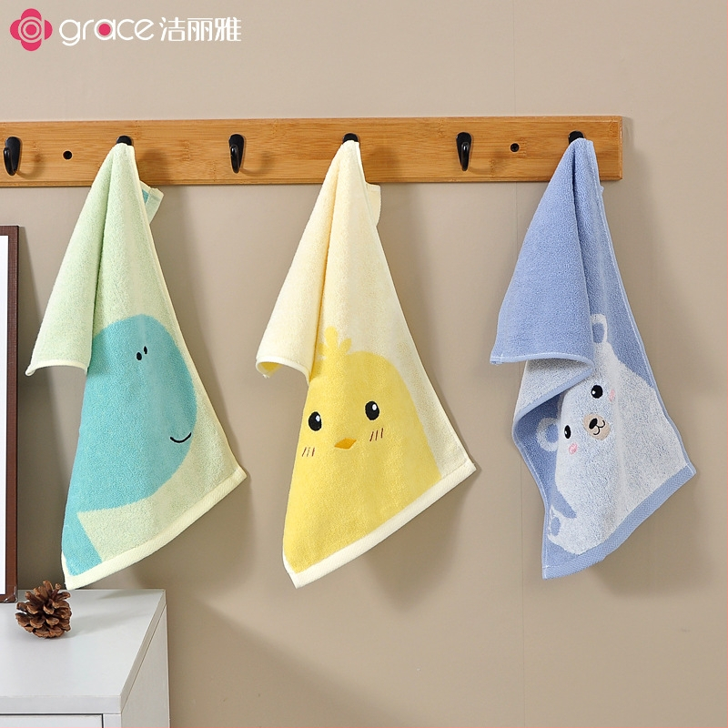 Grace/Jie Liya vaikų veido rankšluostis iš 100% medvilnės, minkštas ir odai draugiškas, labai sugeriantis, siūlai 32s, svoris 50–80 g