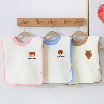 Vaikų vandeniui skirtas veido ir valgymo rankšluostis — coral fleece, siuvinėjimas ir apipjaustymas, amžius 2–8 m