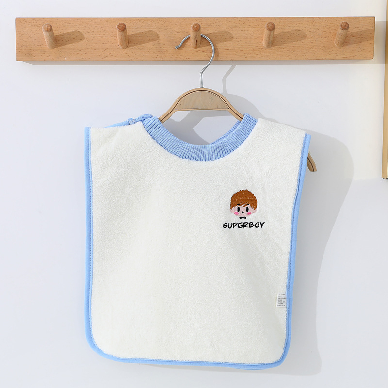 Vaikų vandeniui skirtas veido ir valgymo rankšluostis — coral fleece, siuvinėjimas ir apipjaustymas, amžius 2–8 m