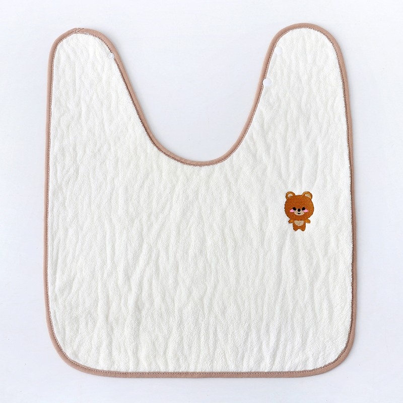 Vaikų vandeniui skirtas veido ir valgymo rankšluostis — coral fleece, siuvinėjimas ir apipjaustymas, amžius 2–8 m